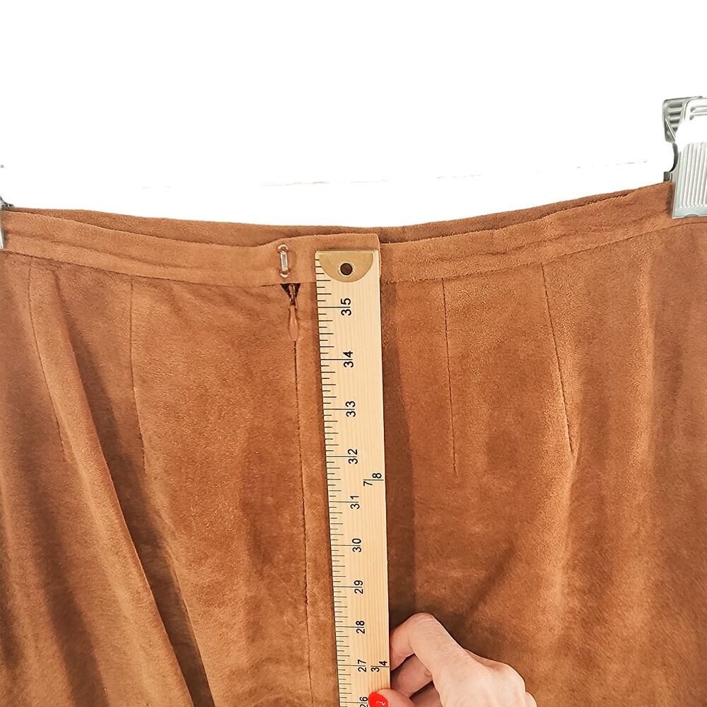 Willi Smith Women's Leather Skirt Jacket Set Western Size Large Tan - Picture 13 of 16